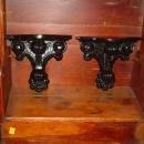 Pair of Solid Mahogany Black Painted Wall Sconces