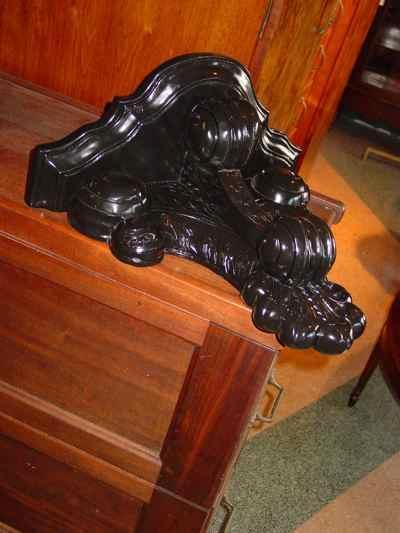 Pair of Solid Mahogany Black Painted Wall Sconces
