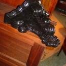 Pair of Solid Mahogany Black Painted Wall Sconces