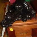 Pair of Solid Mahogany Black Painted Wall Sconces