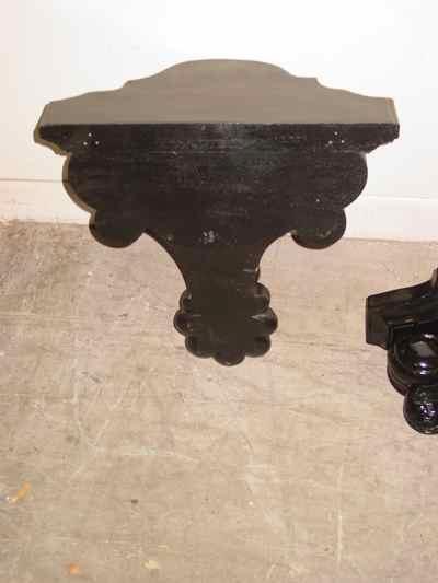 Pair of Solid Mahogany Black Painted Wall Sconces