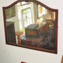 Walnut Framed Mirror with Applied Carving