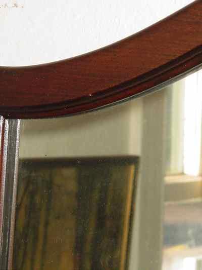 Walnut Framed Mirror with Applied Carving