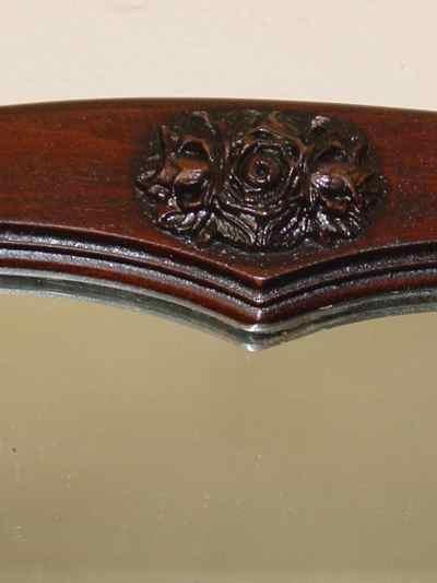 Walnut Framed Mirror with Applied Carving