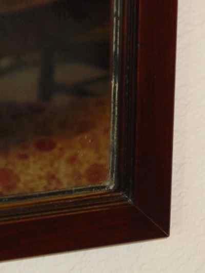 Walnut Framed Mirror with Applied Carving