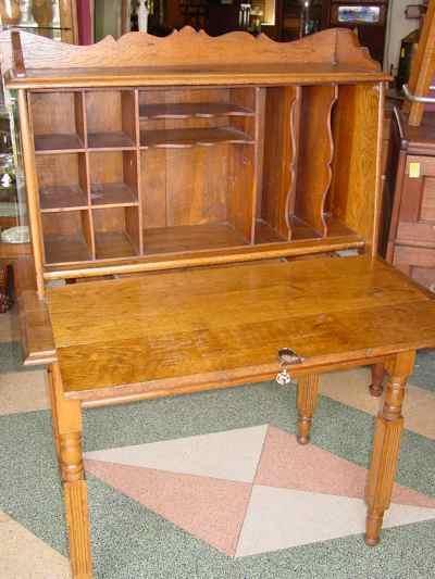 Antique Solid Oak Plantation Desk