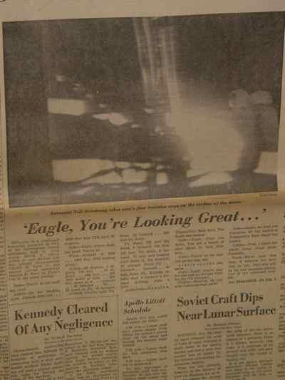 Framed Original Moon Landing Newspaper