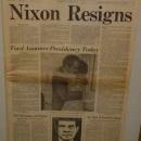 Framed Original Nixon Resigns Newspaper