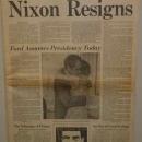 Framed Original Nixon Resigns Newspaper