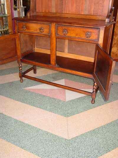 English Barley Twist 1/4 Sawn Tiger Oak Welsh Dresser