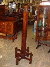 Antique Arts & Crafts Mission Style Black Walnut Coat or Hat Rack