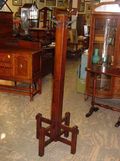 Antique Arts & Crafts Mission Style Black Walnut Coat or Hat Rack