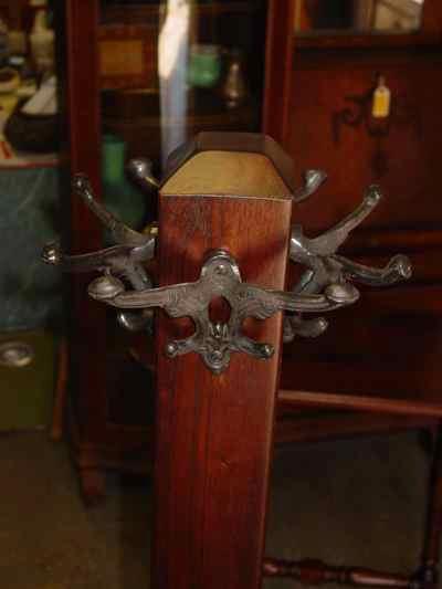 Antique Arts & Crafts Mission Style Black Walnut Coat or Hat Rack