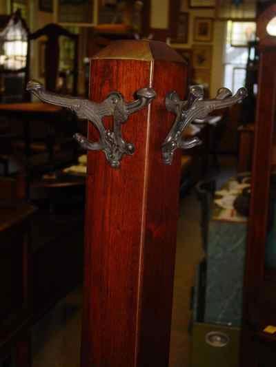 Antique Arts & Crafts Mission Style Black Walnut Coat or Hat Rack