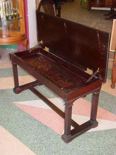 Antique Solid Mahogany Piano Bench