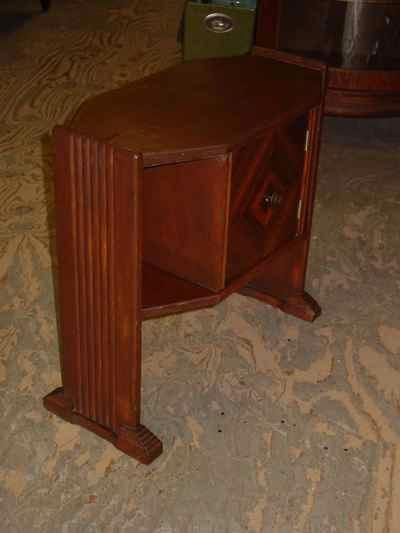 Art Deco Walnut Humidor Smoking Stand
