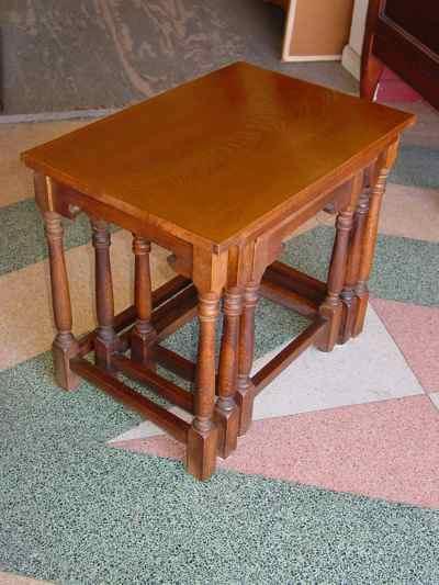Set of 3 Solid Oak Nesting Tables