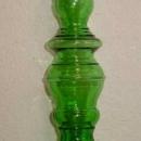 Pair of Tall Vintage Green Glass Candlesticks