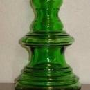 Pair of Tall Vintage Green Glass Candlesticks