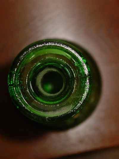 Pair of Tall Vintage Green Glass Candlesticks