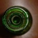 Pair of Tall Vintage Green Glass Candlesticks