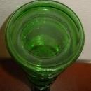 Pair of Tall Vintage Green Glass Candlesticks