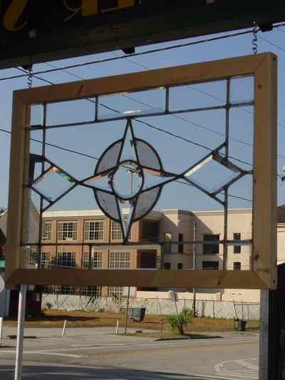 Antique Leaded Beveled Clear Glass Window