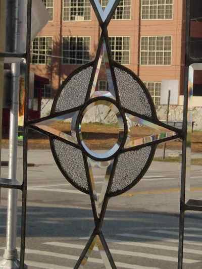 Antique Leaded Beveled Clear Glass Window