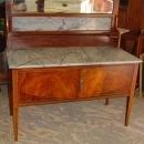 English Antique Sheraton Style Mahogany Marble Top Washstand