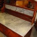 English Antique Sheraton Style Mahogany Marble Top Washstand