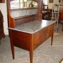 English Antique Sheraton Style Mahogany Marble Top Washstand