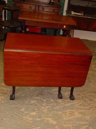 Vintage Mahogany Ball & Claw Foot Drop Leaf Gate Leg Table