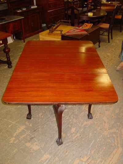 Vintage Mahogany Ball & Claw Foot Drop Leaf Gate Leg Table
