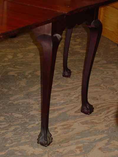 Vintage Mahogany Ball & Claw Foot Drop Leaf Gate Leg Table