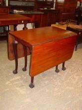 Vintage Mahogany Ball & Claw Foot Drop Leaf Gate Leg Table