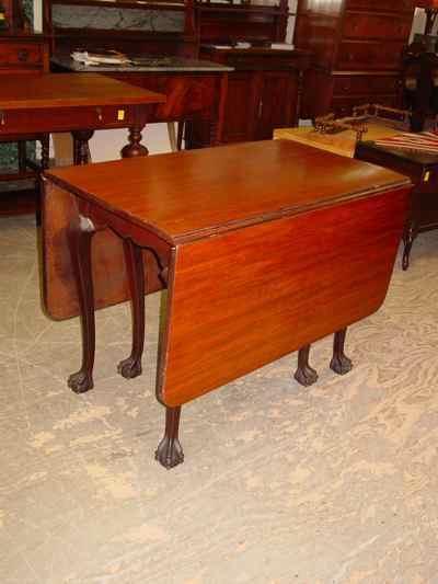 Vintage Mahogany Ball & Claw Foot Drop Leaf Gate Leg Table