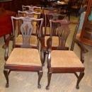 Set of 6 Chippendale Style Solid Mahogany Chairs