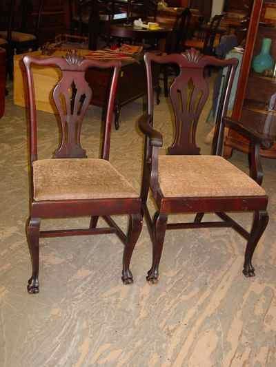 Set of 6 Chippendale Style Solid Mahogany Chairs