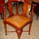 Vintage Chippendale Style Solid Mahogany Roundabout Corner Chair