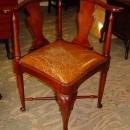 Vintage Chippendale Style Solid Mahogany Roundabout Corner Chair