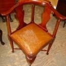 Vintage Chippendale Style Solid Mahogany Roundabout Corner Chair