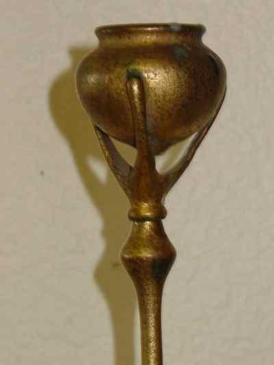 Pair of Tiffany Studios Antique Art Nouveau Candelsticks Model 1213