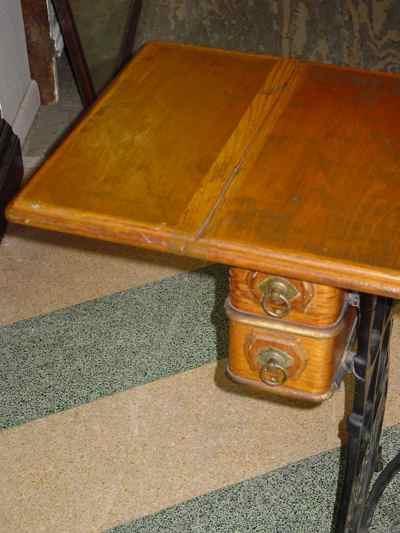 Antique Oak Cabinet Domestic Treadle Sewing Machine Model 3