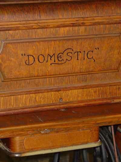 Antique Oak Cabinet Domestic Treadle Sewing Machine Model 3