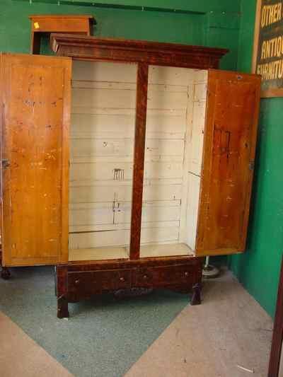 Acme Kitchen Furniture Company Grain Painted Double Mirror Door Wardrobe/Armoire