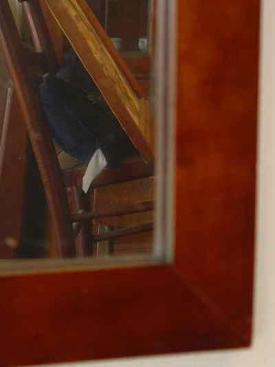Vintage Dated Solid Cherry Framed Mirror