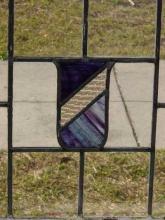 Mottled Purple Shield Antique Stained Glass