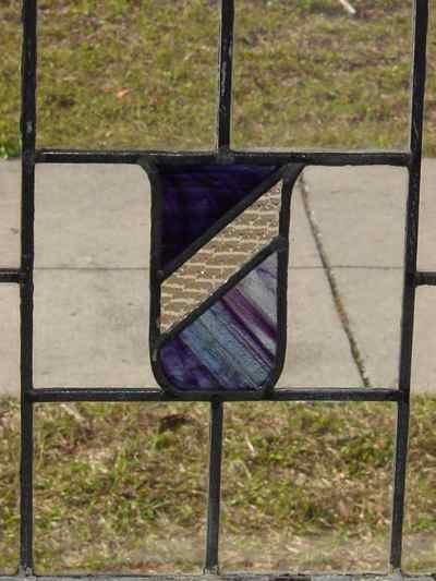Mottled Purple Shield Antique Stained Glass