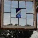 Mottled Purple Shield Antique Stained Glass