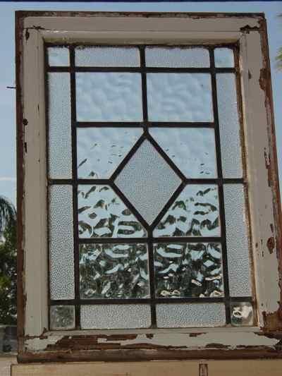 Diamond Centered Clear Antique Leaded Glass